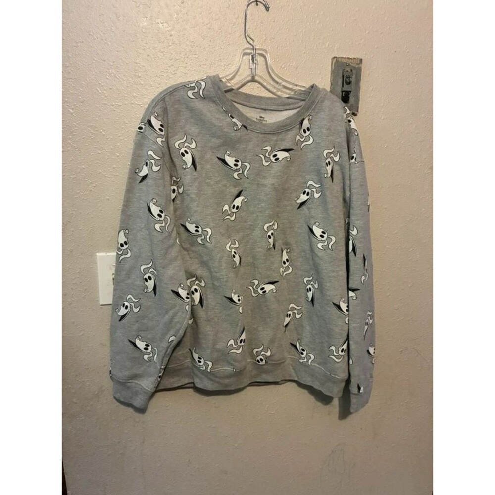 Disney Nightmare Before Christmas Zero All Over Print Gray Sweatshirt 2X
